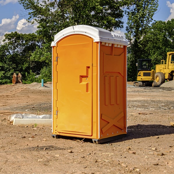 how often are the porta potties cleaned and serviced during a rental period in Anton